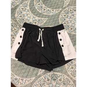 NOT AVAIL Free People Movement Women Black White Color block Snap Shorts Size M